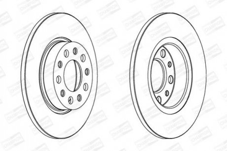 FIAT Диск тормозной задн. Alfa Romeo 159,Brera Alfa Romeo Giulietta, Brera, 159, Jeep Compass CHAMPION 562301CH