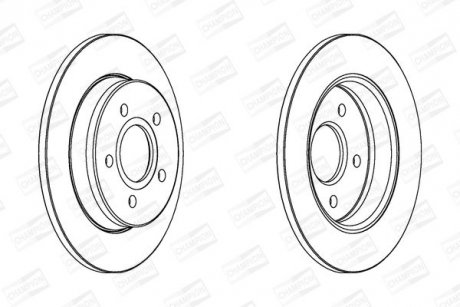 Диск тормозной задний (кратно 2) Ford C-Max (07-10), Focus II (04-13) CHAMPION 562361CH