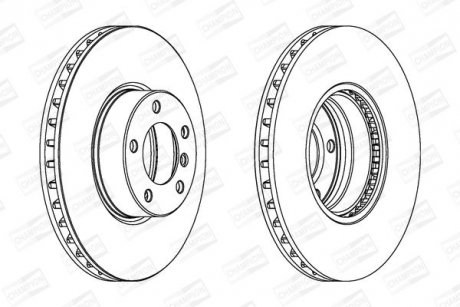 ДИСК ГАЛЬМIВНИЙ ПЕРЕДНIЙ BMW 5 (E39) 95-03, 5 Touring (E39) 96-04 BMW E39 CHAMPION 562384CH-1