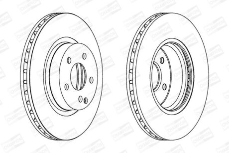 Гальмівний диск перед. MB E-Class (W211) 02-08 компл. 2шт CHAMPION 562386CH