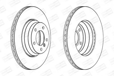 Диск тормозной BMW X1, E90, E93, E81, E91, E92, E82, E88, E87 CHAMPION 562395CH-1