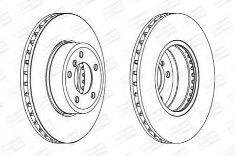 Купити ДИСК ГАЛЬМIВНИЙ ПЕРЕДНIЙ BMW 5 (E60) 01-10, 5 Touring (E61) 04-10 BMW E60, E61, E63, E64 CHAMPION 562397CH-1 (фото1) підбір по VIN коду, ціна 2451 грн.