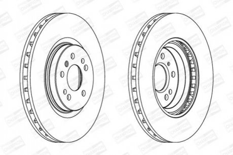 ДИСК ГАЛЬМIВНИЙ ПЕРЕДНIЙ MERCEDES-BENZ M-CLASS (W164) 05-12, R-CLASS (W251, V251) 05-17 CHAMPION 562403CH-1