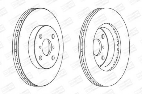 Диск тормозной передний (кратно 2) Toyota Yaris (10-) CHAMPION 562421CH