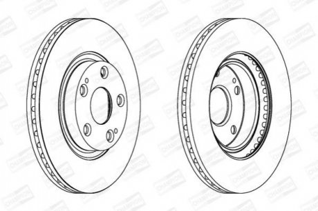 Диск тормозной передний (кратно 2) Toyota Auris (06-12), Avensis (03-08), Corolla (03-09) Toyota Avensis, Corolla, Mercedes M-Class, GL-Class, Toyota Auris, Verso CHAMPION 562430CH