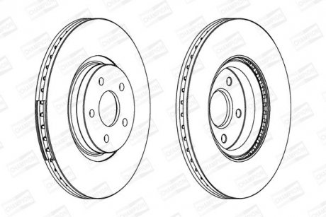 Диск тормозной передний (кратно 2) Ford C-Max (07-)/Volvo S40 II, V40 CHAMPION 562434CH-1