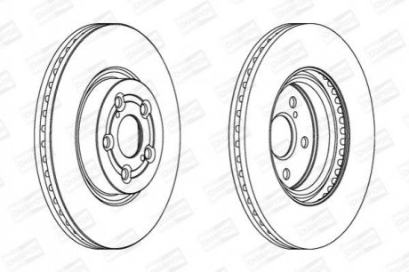 Диск тормозной передний (кратно 2) Toyota Avensis (03-08) CHAMPION 562439CH