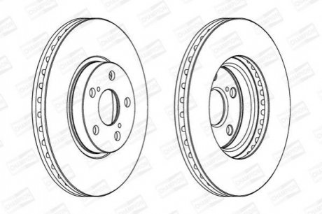 Купить Диск тормозной передний (кратно 2) Toyota Avensis (II) Toyota Avensis CHAMPION 562453CH (фото1) подбор по VIN коду, цена 1701 грн.