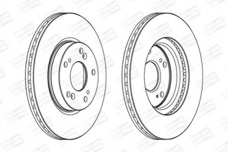 HONDA Диск тормозной передн.Civic 05 - (282*23) Honda Civic CHAMPION 562457CH