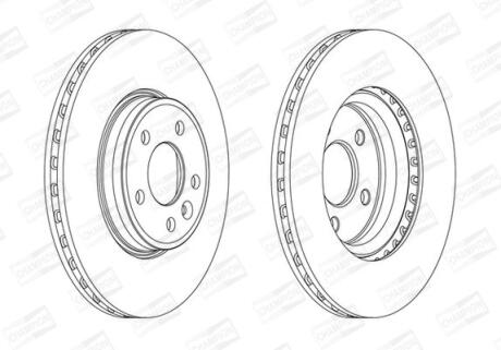 Диск гальмівний передній (кртано 2) Audi A4 (B8) CHAMPION 562466CH