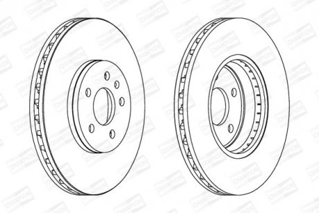 VW диск гальмівний передній (320мм))) Audi A4 07-,A5. Audi Q5, A4, A5 CHAMPION 562511CH