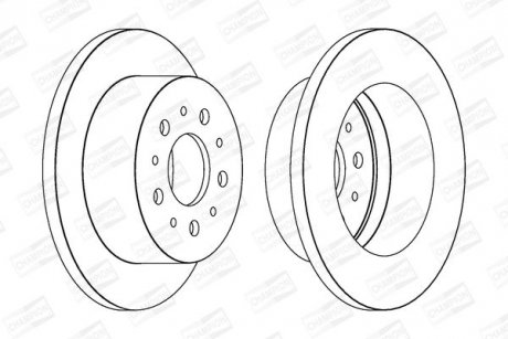 Диск гальмівний задній (кратно 2шт.) Citroen Jumper (06-)/Fiat Ducato (06-)/Peugeot Boxer (05-) CHAMPION 562526CH