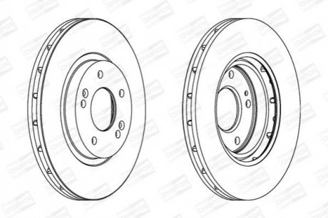 HYUNDAI ДИСК ГАЛЬМIВНИЙ ПЕРЕДНIЙ Santa Fe 01-, MITSUBISHI ASX 2.0 MIVEC 10- Hyundai Santa Fe, Trajet, KIA Sportage CHAMPION 562549CH