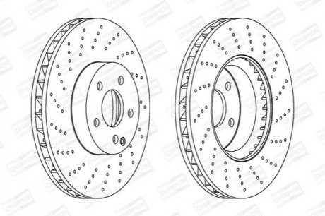 DB Диск гальмівний передній.W204 04- CHAMPION 562634CH-1