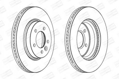 LANDROVER Диск гальмівний передній.Discovery 04- CHAMPION 562666CH-1