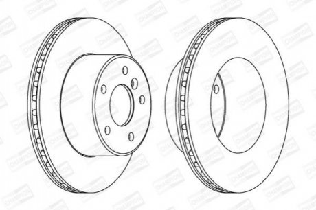 LANDROVER Диск гальмівний передній.Discovery II 98-04 Land Rover Discovery CHAMPION 562685CH-1
