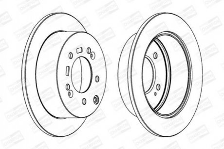 KIA Гальмівний диск задній.Soul KIA Soul, Cerato CHAMPION 562686CH
