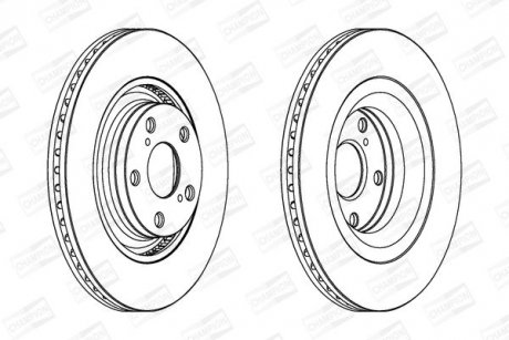 TOYOTA Диск тормозной передний.Avensis 2.0D-4D/2.2D-4D 08- Toyota Avensis, Verso CHAMPION 562726CH