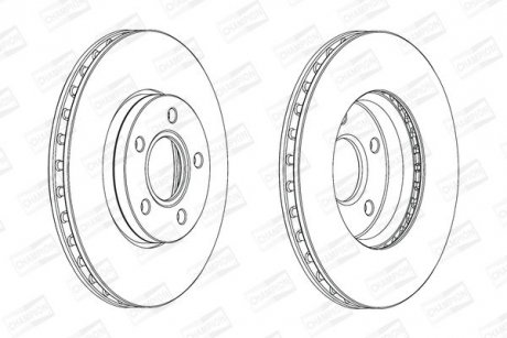 Купити Диск гальмівний Ford C-Max, Focus CHAMPION 562752CH (фото1) підбір по VIN коду, ціна 2218 грн.