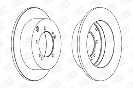 Диск тормозной задний (кратно 2) Mitsubishi Lancer VII (Cs_A, Ct_A) (00-13), Outlander I (Cu_W) CHAMPION 562781CH