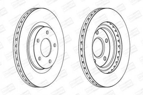 Диск тормозной передний (кратно 2) Jeep Compass (06-), Patriot (07-17)/ Mitsubishi ASX (09-) CHAMPION 562790CH