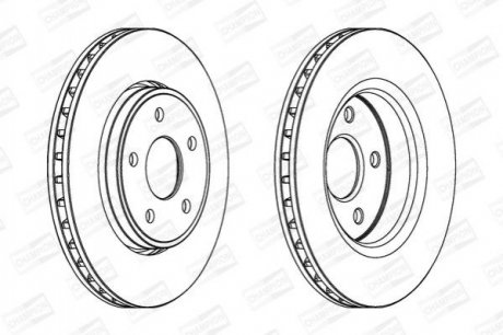 JEEP Диск гальмівний передній.Grand Cherokee 3.0 CRD 06- Jeep Grand Cherokee, Cherokee CHAMPION 562854CH-1