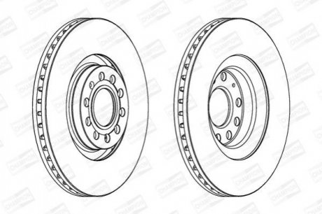 VW Диск тормозной передн.Audi A4,A6 2.7/4.2 98- CHAMPION 562978CH-1