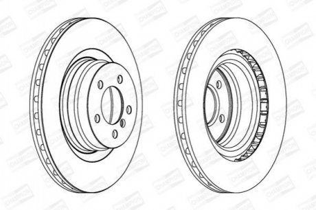 LANDROVER Диск тормозной передн.Range Rover III 05- Land Rover Range Rover CHAMPION 563022CH-1