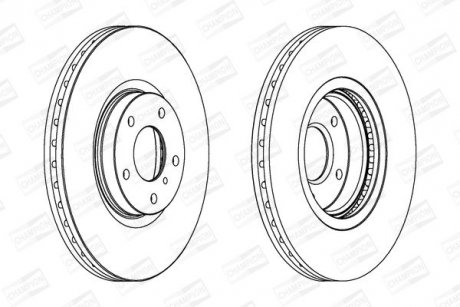 Диск тормозной передний (кратно 2) Nissan Murano Nissan Murano, Infiniti M, G, EX CHAMPION 563032CH-1