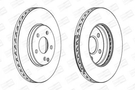 Диск тормозной передний (кратно 2) MB E Class Mercedes S211, W211 CHAMPION 563056CH-1