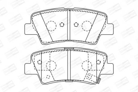 Колодки гальмівні дискові задні HYUNDAI ACCENT IV (RB) 10-, ACCENT IV Saloon (RB) 10- CHAMPION 572629CH