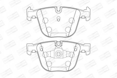 Купити Колодки гальмівні дискові задні BMW 7 serie (08-) BMW F01, F04, F07 CHAMPION 573271CH (фото1) підбір по VIN коду, ціна 1201 грн.