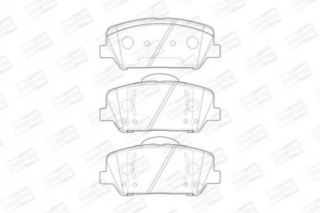 Колодки гальмівні дискові передні Kia Optima (10-), Ceed (15-)/Hyundai i30 (11-) Hyundai Genesis, KIA Optima CHAMPION 573447CH