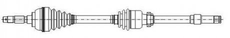 PEUGEOT Полуось прав. L=808mm 23/21 зуб. 206 SW 1.4 02-07, 206 седан 1.4 07- Peugeot 206 CIFAM 655-1198