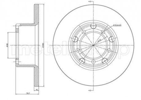 Диск тормозной перед. DB 207-507D 77-95 (280*16) Mercedes T1/T2 CIFAM 800-210