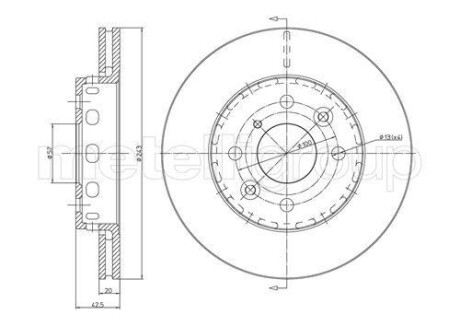 KIA ДИСК ГАЛЬМIВНИЙ ПЕРЕДНIЙ Sephia KIA Shuma CIFAM 800-504