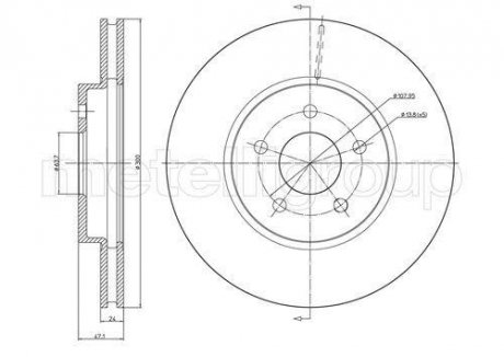 Тормозной диск перед. Mondeo/X-Type (00-11) CIFAM 800-684C