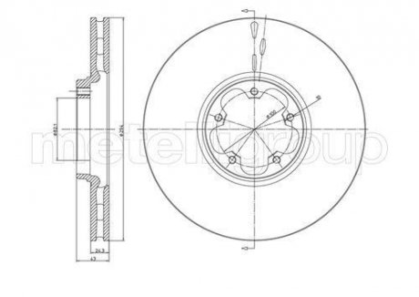 Тормозной диск передний Transit V-184 (RWD) (294X24,4) CIFAM 800-702