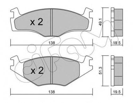 Купити VW Гальмівні колодки передні.Golf I,II,III,Jetta -92, Passat -88 Volkswagen Golf, Jetta, Passat, Scirocco, Vento, Seat Toledo, Ibiza, Cordoba, Volkswagen Caddy, Hyundai Pony CIFAM 822-045-1 (фото1) підбір по VIN коду, ціна 569 грн.