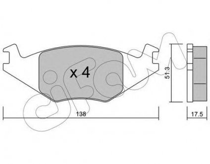 Купити VW Гальмівні колодки передні. Golf II, Polo -90Seat Ibiza,Cordoba (17,3mm) Volkswagen Polo, Golf, Jetta, Seat Ibiza, Cordoba CIFAM 822-047-0 (фото1) підбір по VIN коду, ціна 537 грн.