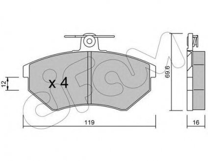 VW тормозные колодки передние. Audi A4, Golf III, Polo, Seat CIFAM 822-050-0