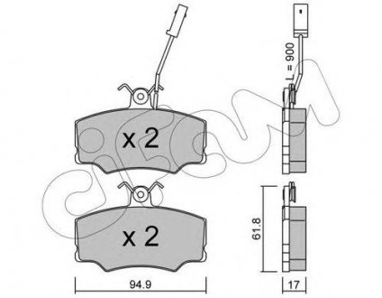 Купить ALFA ROMEO Колодки тормозные передние 33 90- Alfa Romeo 33, Mercedes T1/T2 CIFAM 822-076-0 (фото1) подбор по VIN коду, цена 802 грн.