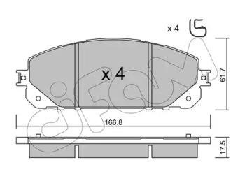 JEEP К-т гальмівних колодок Cherokee 13- Jeep Cherokee CIFAM 822-1000-0