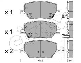 Купити JEEP Гальмівні колодки передні COMPASS 1.3 20-, COMPASS 1.4 17-, RENEGADE SUV 1.4 14- Jeep Compass CIFAM 822-1001-0 (фото1) підбір по VIN коду, ціна 1291 грн.