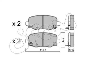 JEEP Тормозные колодки зад. CHEROKEE 14- Jeep Cherokee CIFAM 822-1002-0