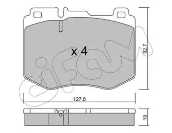 DB тормозные колодки передние. C-Class W205,E-Class W213 14- CIFAM 822-1019-0