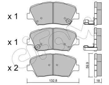 Купити Гальмівні колодки пер. Hyundai Genesis/KIA Carens 1.7-3.0 10- KIA Carens, Hyundai Genesis CIFAM 822-1026-0 (фото1) підбір по VIN коду, ціна 1173 грн.