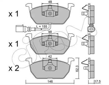 Купить Тормозные колодки перед. Octavia III 12- /Golf VII 12- (ATE) Volkswagen Golf, Seat Leon, Skoda Octavia CIFAM 822-1028-0 (фото1) подбор по VIN коду, цена 1074 грн.