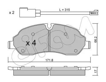 Тормозные колодки перед. Ford Transit 2.0- 2.2 13- CIFAM 822-1032-0