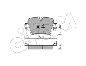 Купити JAGUAR Колодки гальмівні задні F-Type 12- CIFAM 822-1036-0 (фото1) підбір по VIN коду, ціна 1089 грн.